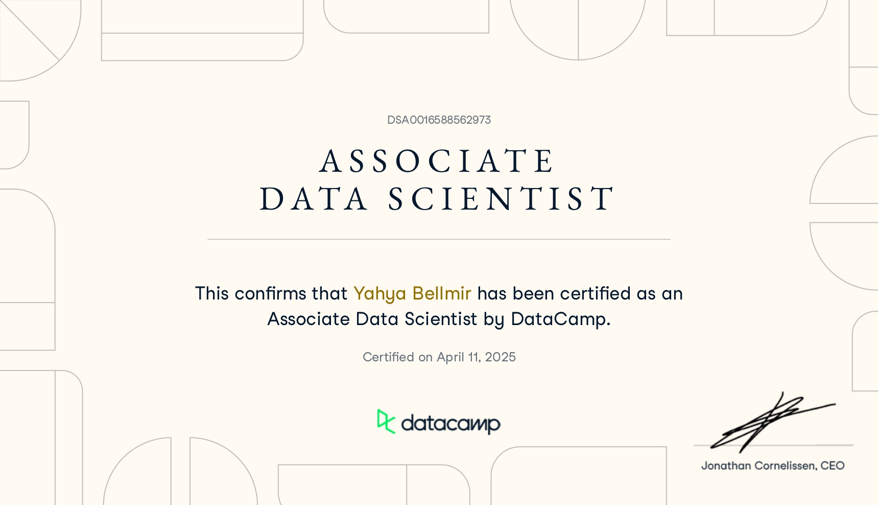DataCamp Data Scientist Certification