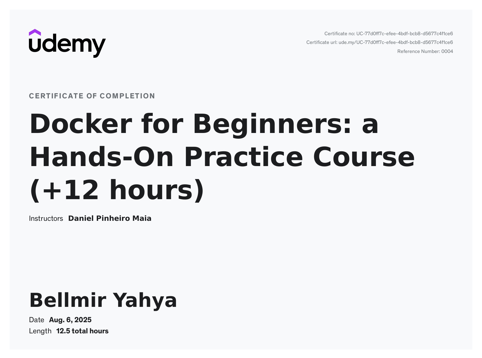 Docker for Beginners Certification